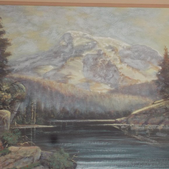Vintage scenic print, signed, matted & framed - Picture 3 of 4
